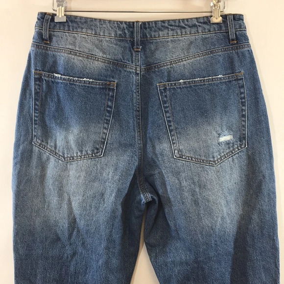 Vanilla Star 90s Boyfriend Jeans Womens 15 Medium Wash Distressed Button Fly - Picture 5 of 12